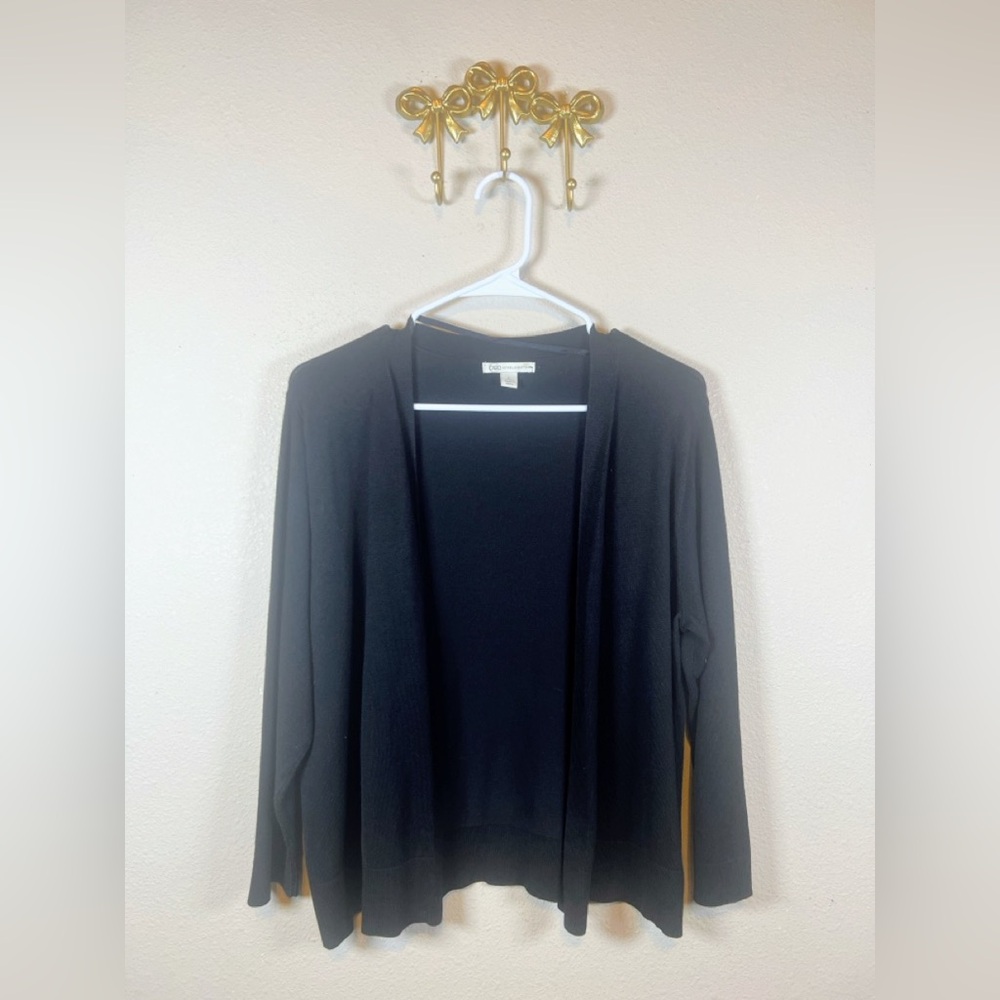 Cato Black Open Front Women's Cropped Cardigan/Shrug. Size L